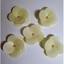 Вафельні  Камелії для декору 5шт жовті 